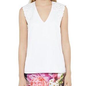 Ted Baker Cimora White Embroidered Blouse Top